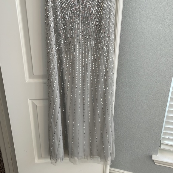 Aidan Mattox Evening Gown Dress with Silver Sequin Detailing. Prom dress - Picture 4 of 11